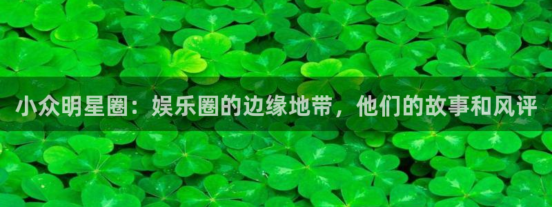 太阳成集团tyc9728：小众明星圈：娱乐圈的边缘地带，他们的故事和风评